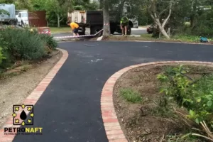 Bitumen for driveways, and in this picture, one of these driveways is shown.