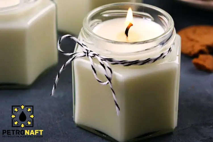 One candle, demonstrating the use of Paraffin Wax for Candle Making