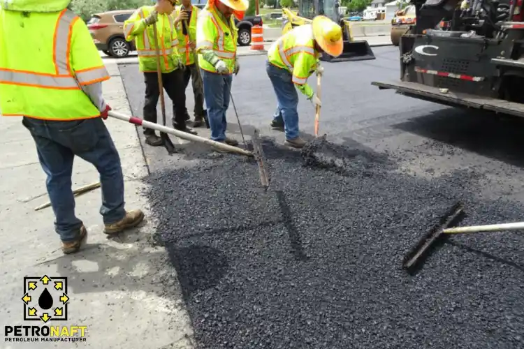 asphalt installation by workers