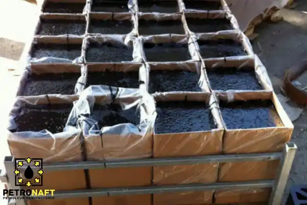 several boxes of oxidized bitumen or blown asphalt