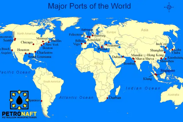 major ports world map
