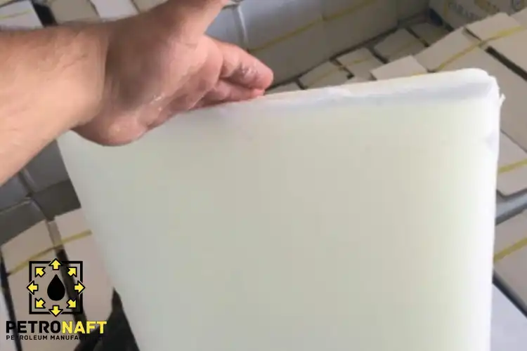 a slab of paraffin wax