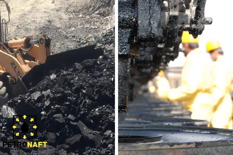 Comparative image showing the difference between Bitumen and Gilsonite