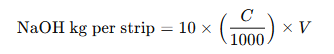 How do I size NaOH demand for an AARL strip circuit?