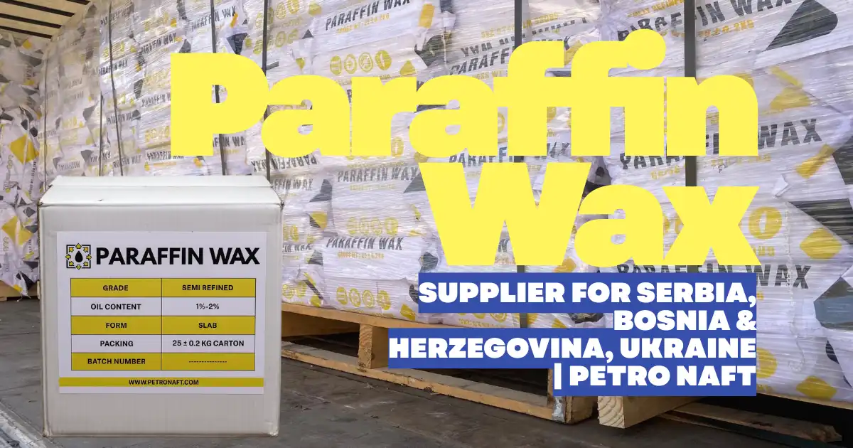 PETRONAFT 7 Paraffin Wax Supplier for Serbia, Bosnia and Herzegovina, Ukraine – Petro Naft semi refined paraffin wax export packaging on pallet